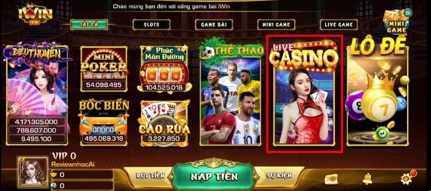 Tham gia chơi live casino trên IOS